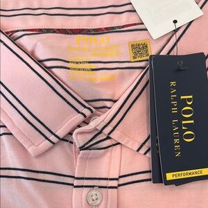Polo Ralph Lauren Pink/Navy Striped Polo Shirt from Four Seasons Hualalai